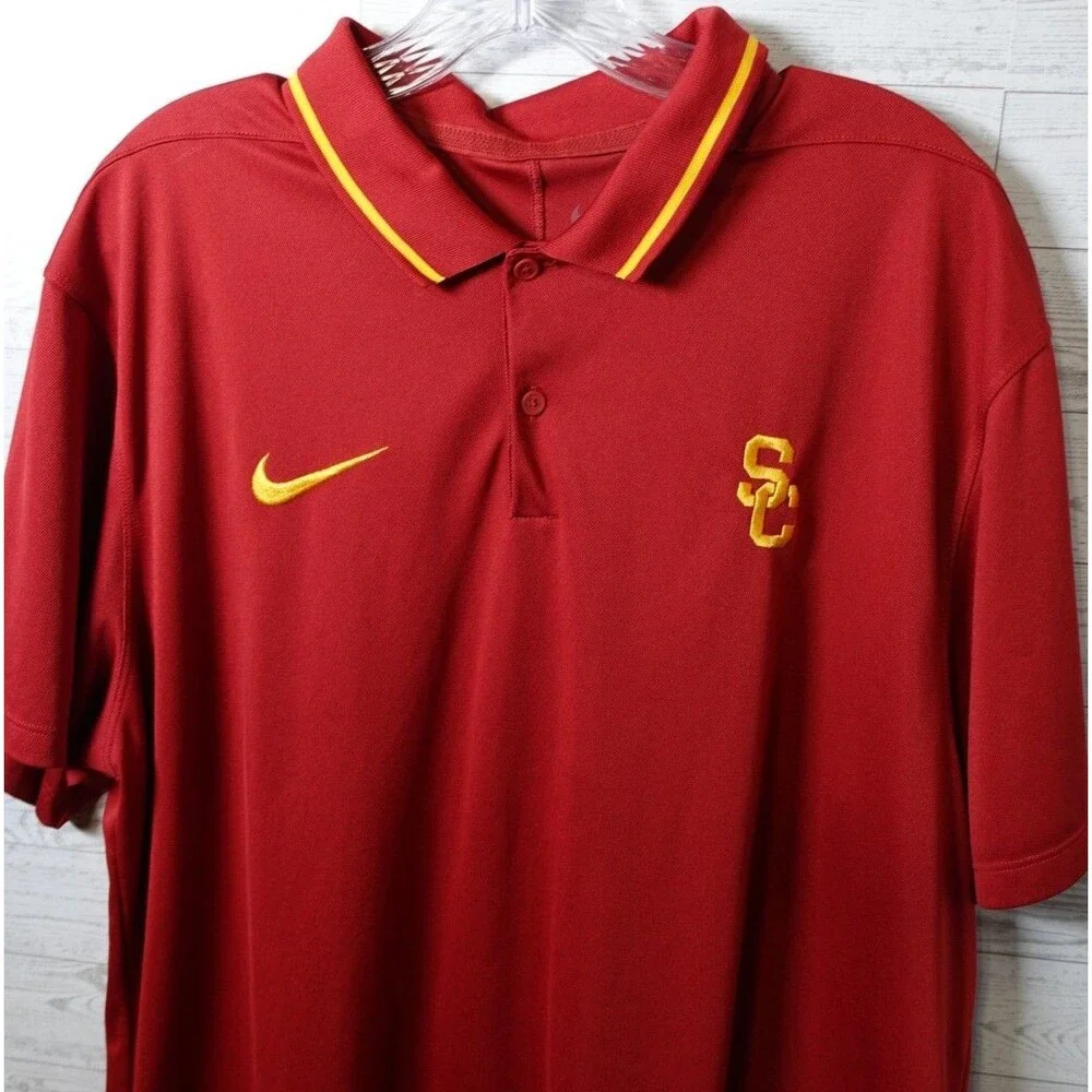Nike Dri-Fit USC SC Trojans Performance Golf Polo Shirt Men's XL